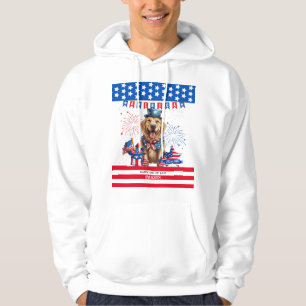 Golden Retriever Happy 4Th Of July US Independence Hoodie