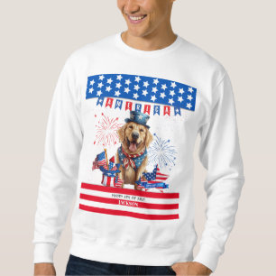 Golden Retriever Happy 4Th Of July US Independence Sweatshirt