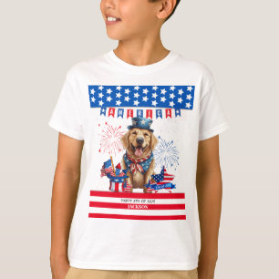 Golden Retriever Happy 4Th Of July US Independence T-Shirt