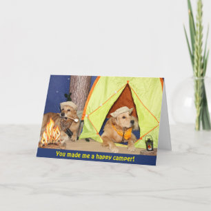 Golden Retriever Happy Camper Thank You Card