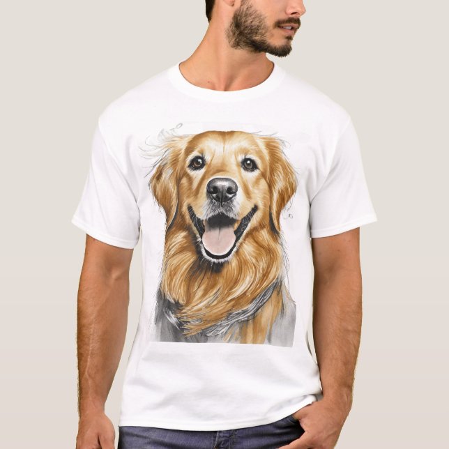 Golden Retriever Happy Face T-Shirt (Front)