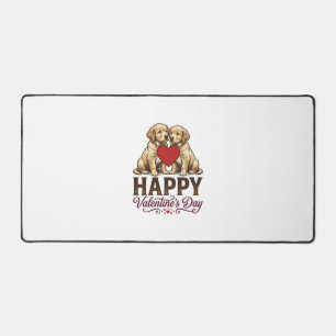 Golden Retriever Happy Valentine’s Day Desk Mat