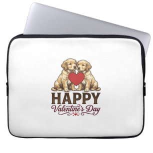 Golden Retriever Happy Valentine’s Day Laptop Sleeve