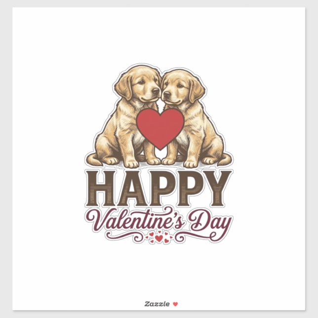 Golden Retriever Happy Valentines Day (Sheet)