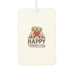 Golden Retriever Happy Valentines Day Car Air Freshener