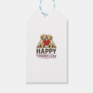 Golden Retriever Happy Valentines Day Gift Tags