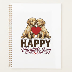 Golden Retriever Happy Valentines Day Planner