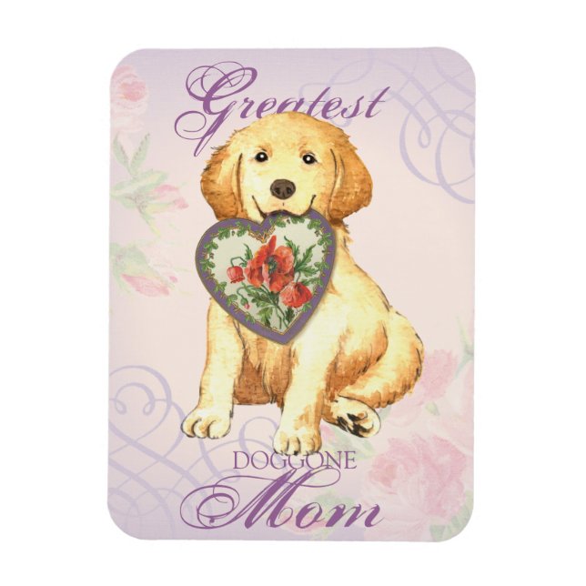 Golden Retriever Heart Mum Magnet (Vertical)
