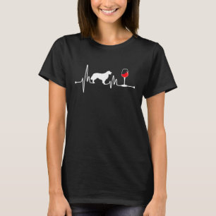 Golden Retriever Heartbea Ekg Wine Large Dog T-Shirt