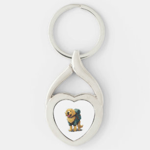 Golden Retriever Hiking and Camping Key Ring
