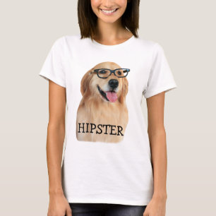 Golden Retriever Hipster Nerd T-Shirt