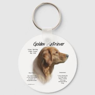 Golden Retriever History Design Key Ring