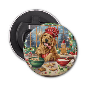 Golden Retriever Holiday Baking: Festive Christmas Bottle Opener