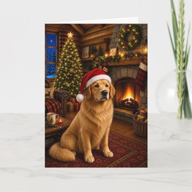Golden Retriever Holiday  Card (Front)