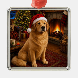 Golden Retriever Holiday  Metal Tree Decoration