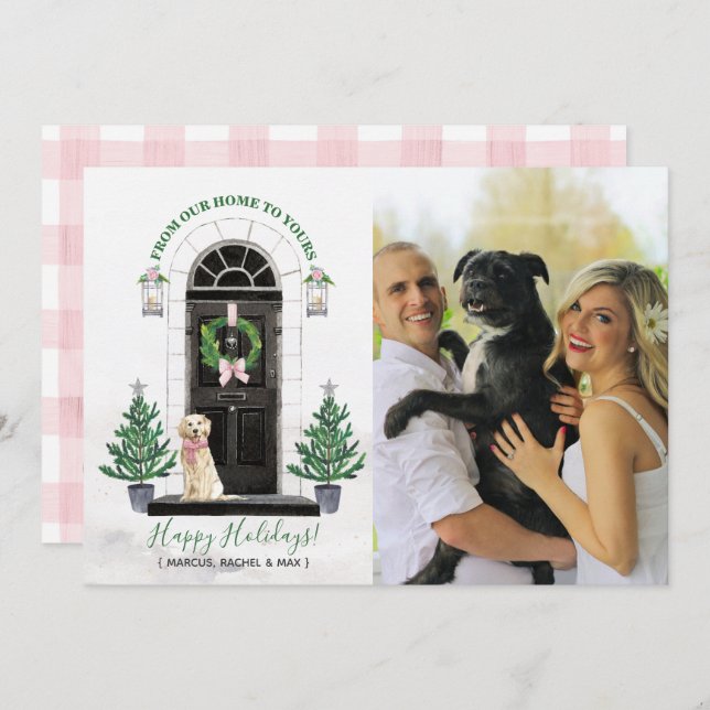 Golden Retriever Holiday Photo Card (Front/Back)