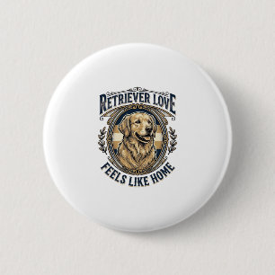Golden Retriever Home Comfort Vintage Engraving Do 6 Cm Round Badge