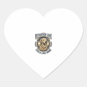 Golden Retriever Home Comfort Vintage Engraving Do Heart Sticker