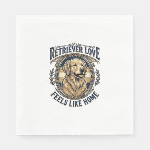 Golden Retriever Home Comfort Vintage Engraving Do Napkin