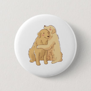 Golden Retriever hug 6 Cm Round Badge