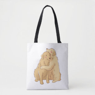 Golden Retriever hug Tote Bag