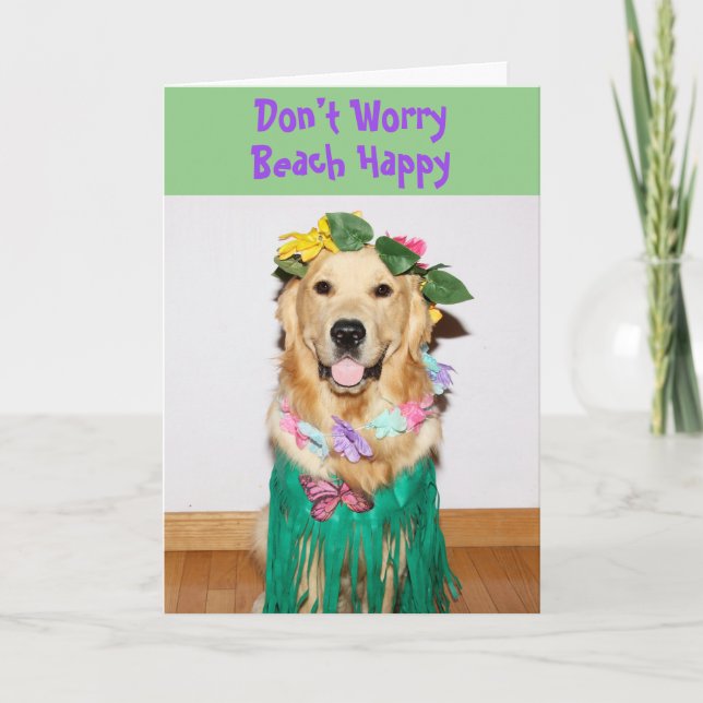 Golden Retriever Hula Good Trip Card (Front)