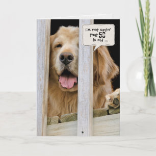 Golden Retriever humour for 50th birthday Card
