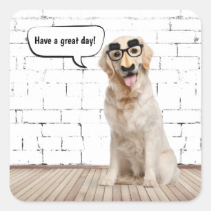Golden Retriever Humour Square Sticker