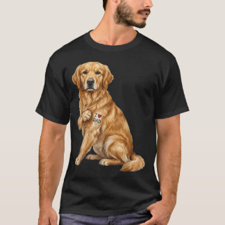 Golden Retriever I Love Dad Dog Dad Father's T-Shirt