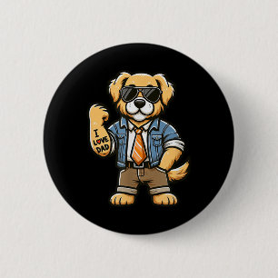 Golden Retriever I Love Dad Funny Dog Tattoo 6 Cm Round Badge