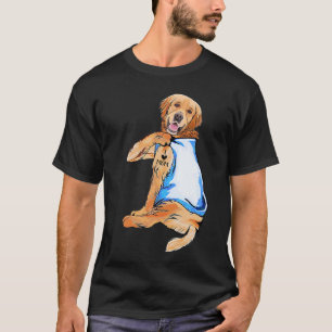 Golden Retriever I Love Mum Tattooed Dog Mummy T-Shirt