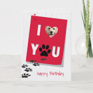 Golden Retriever I Love You Birthday Holiday Card
