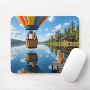 Golden Retriever in a Hot Air Balloon Mouse Pad