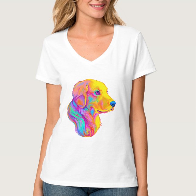 Golden Retriever in Colours T-Shirt (Front)