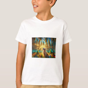 Golden Retriever in Enchanted Forest T-Shirt