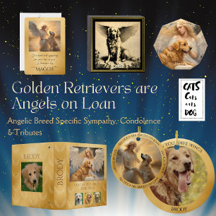 Golden Retriever in Heaven Personalised Memorial  Poster