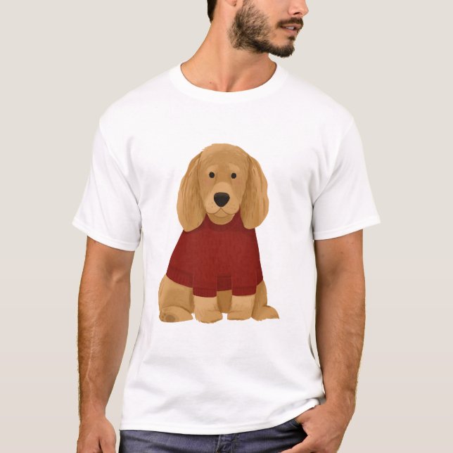 Golden Retriever in Red Sweater (Front)