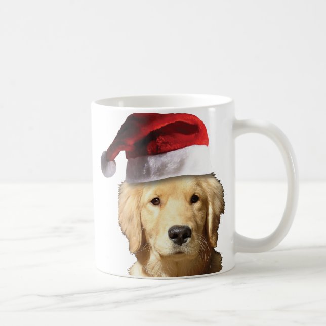 Golden Retriever In Santa Hat Coffee Mug (Right)