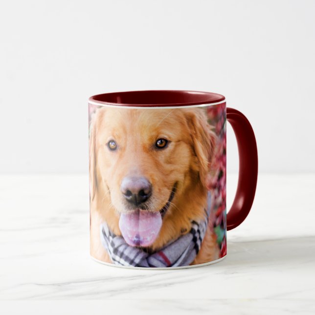 Golden Retriever In Scarf Mug (Front Right)