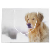 Golden Retriever in the Snow Large Gift Bag (Front)