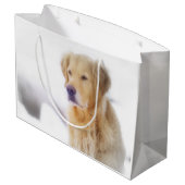 Golden Retriever in the Snow Large Gift Bag (Back Angled)