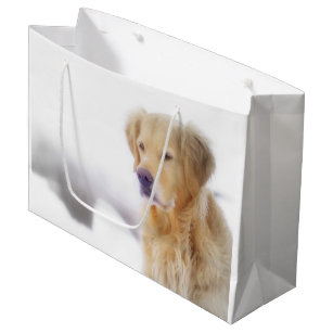 Golden Retriever in the Snow Large Gift Bag
