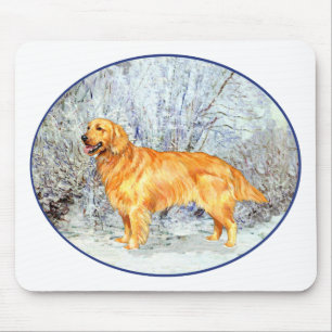 Golden Retriever in Wintertime Mouse Pad