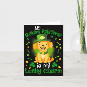 Golden retriever is lucky charm dog st patricks card