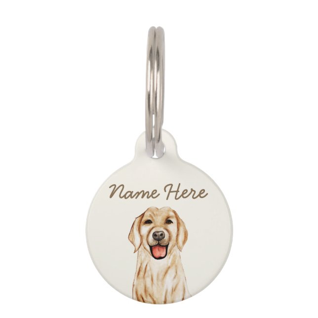 Golden Retriever Ivory Beige Pet Tag (Front)