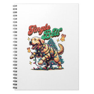 Golden Retriever Jingle Bell Santa Christmas Holid Notebook