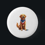 Golden Retriever July 4th Vintage Patriotic Tee 2 6 Cm Round Badge<br><div class="desc">Golden Retriever July 4th Vintage Patriotic Tee 2</div>
