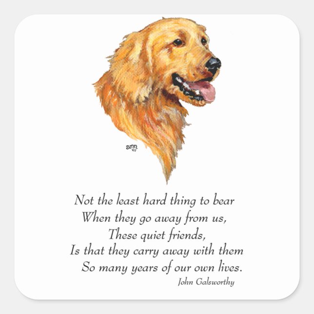 Golden Retriever Keepsake Square Sticker (Front)
