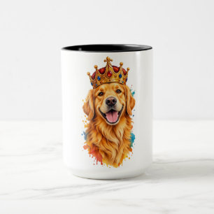 Golden Retriever King – Royal Dog with Crown, Colo Mug