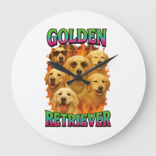 Golden Retriever Large Clock